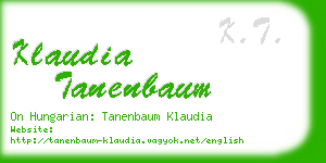 klaudia tanenbaum business card